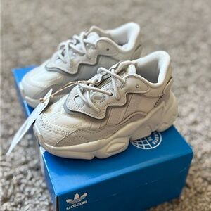 Adidas Kids' White and Gray Sneakers